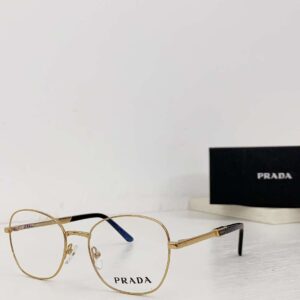 Prada Round Glasses Gold For Women