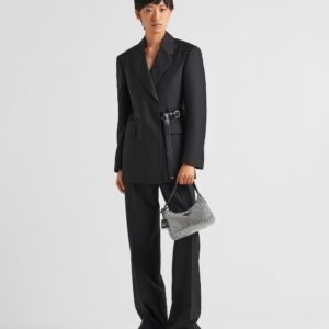 Alternative view of Prada Satin With Crystals Mini Top Handle Bag 8.6in/ 22cm Silver For Women 1BC515_2AWL_F0T7O_V_OOO