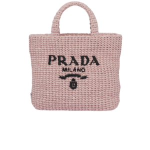 Prada Small Tote Bag 9.4in/ 24cm Pink Raffia Silver Hardware For Women 1BG422_2A2T_F0E18_V_OOL