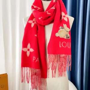 Louis Vuitton Precious Rabbit LV Essential Scarf Red For Women