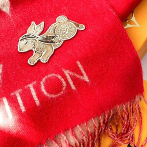 Alternative view of Louis Vuitton Precious Rabbit LV Essential Scarf Red For Women