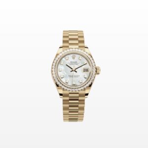 Alternative view of Rolex Lady-Datejust Watch Gold Toned White Pearl Dial 28mm For Women 279138RBR-0015