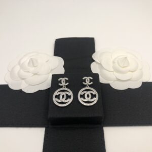 Alternative view of Chanel Round Double C Earrings Silver For Women