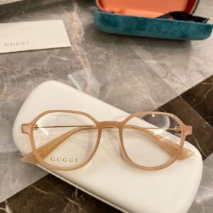 Gucci Round Frame Flat Sunglasses Beige For Women