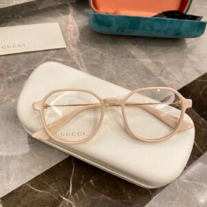 Gucci Round Frame Flat Sunglasses Light Pink For Women