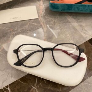 Gucci Round Frame Flat Sunglasses Black For Women