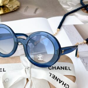 Chanel Round Sunglasses Blue For Women