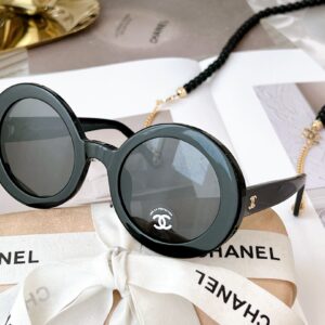 Chanel Round Sunglasses Black For Women