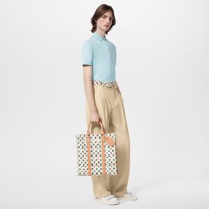 Alternative view of Louis Vuitton Sac Plat Tote Bag 14.4in/ 36.5cm Cream Gold Hardware For Men M24859