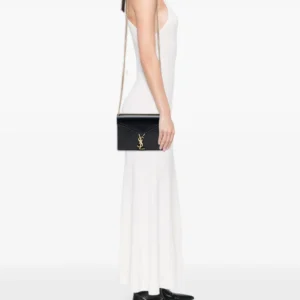 Alternative view of Saint Laurent Cassandra Medium Shoulder Bag 8.6in/ 22cm Black Gold Hardware For Women