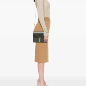 Alternative view of Saint Laurent Cassandra Medium Shoulder Bag 8.6in/ 22cm Green Gold Hardware For Women‎