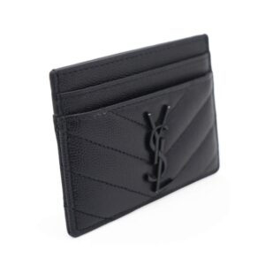 Alternative view of Saint Laurent Cassandre Matelasee Card Case 4.1in/ 10.5cm Black Black Hardware For Women