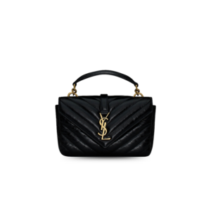 Saint Laurent College Mini Top Handle Bag 7.9in/ 20cm Black Bronze Hardware For Women 779430DZH071000