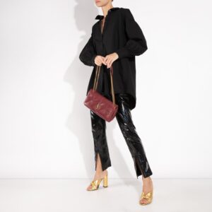 Alternative view of Saint Laurent Jamie Medium Chain Shoulder Bag 9.8in/ 25cm Burgundy Gold Hardware For Women