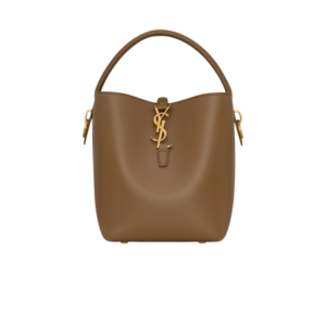 Saint Laurent LE 37 Small Top Handle Bag 7.9in/ 20cm Dark Cork Gold Hardware For Women 7490362R20W2760