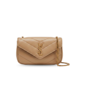 Saint Laurent Loulou Mini Shoulder Bag 7.9in/ 20cm Natural Tan Gold Hardware For Women 821749AAEAX2357
