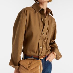Alternative view of Saint Laurent Loulou Mini Shoulder Bag 7.9in/ 20cm Natural Tan Gold Hardware For Women 821749AAEAX2357