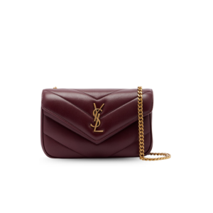 Saint Laurent Loulou Mini Shoulder Bag 7.9in/ 20cm Rouge Cabernet Gold Hardware For Women 821749AAEAX6197