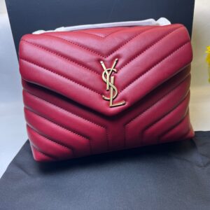 Alternative view of Saint Laurent Loulou Small Chain Bag In Matelassé "Y" Burgundy For Women 9.8in/23cm YSL 494699DV7276475