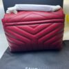 Saint Laurent Loulou Small Chain Bag In Matelassé "Y" Burgundy For Women 9.8in/23cm YSL 494699DV7276475 - Image 4