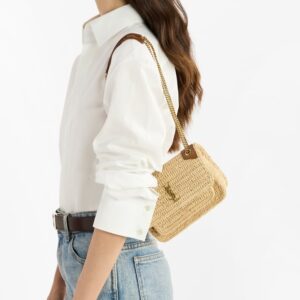 Alternative view of Saint Laurent Niki Mini Shoulder Bag 7.1in/ 18cm Natural Raffia Gold Hardware For Women 838536GAAFY2791