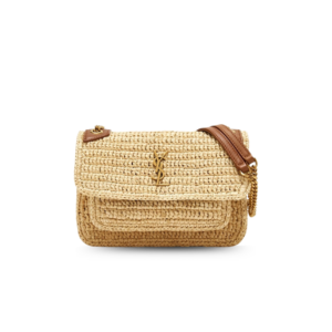 Saint Laurent Niki Mini Shoulder Bag 7.1in/ 18cm Natural Raffia Gold Hardware For Women 838536GAAFY2791