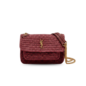 Saint Laurent Niki Mini Shoulder Bag 7.1in/ 18cm Raspberry Pink Gold Hardware For Women 838536GAAFQ6881