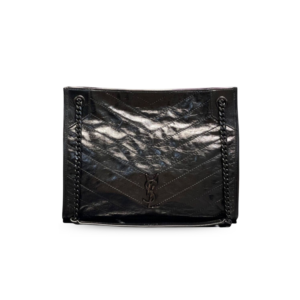 Saint Laurent Niki Shopping Medium Tote Bag 12.9in/ 33cm Black Silver Hardware For Women