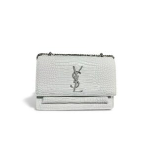 Saint Laurent Sunset Medium Chain Bag For Women 8.6in/22cm White YSL 442906DND0N9207