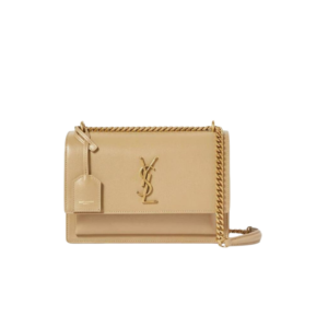 Saint Laurent Sunset Chain Medium Crossbody Bag 8.6in /22cm Dark Beige Gold Hardware For Women 442906D420W2721