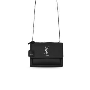 Saint Laurent Sunset Medium Chain Bag Black For Women‎ 8in/20cm 442906D420N1000