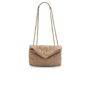 Saint Laurent Toy Puffer Crossbody Bag 9in/ 23cm Dark Beige Light Bronze Hardware For Women 7593371EL072721