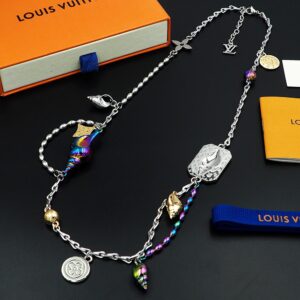 Louis Vuitton Shell Necklace Silver For Men