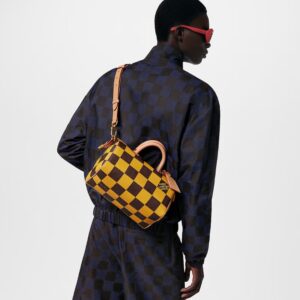 Alternative view of Louis Vuitton Speedy 25 Bandouliere Top Handle Bag 9.8in/ 25cm Damier Pop Yellow Gold Hardware For Men N40584
