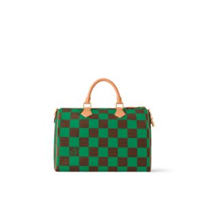 Alternative view of Louis Vuitton Speedy 40 Bandouliere Top Handle Bag 15.7 in/ 40cm Damier Pop Green Gold Hardware For Men N40579