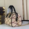 Louis Vuitton Speedy Bandouliere 20 Top Handle Bag 8in/ 20.5cm Beige/ Red Gold Hardware For Women M24261 - Image 3