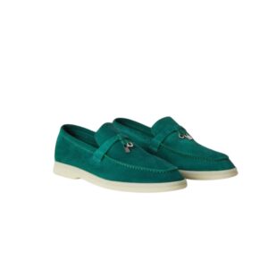 Loro Piana Summer Charms Walk Loafers Green For Women - FAE5444 50RT