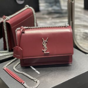 Saint Laurent Sunset Medium Chain Bag Red For Women‎ 8.6in/22cm