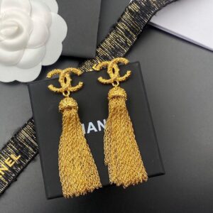 Alternative view of Chanel Tassel Earrings Gold For Women