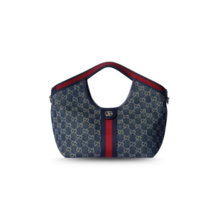 Gucci Giglio Small Tote Bag 9.8in/ 25cm Blue/ White Denim Gold Hardware For Women ‎860845 FAFRW 8864