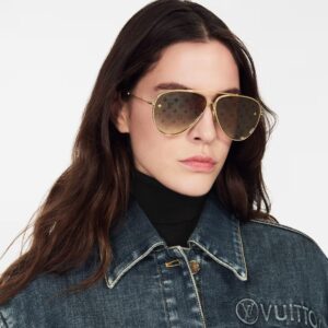 Alternative view of Louis Vuitton The LV Pilot Sunglasses Gold For Women Z1619U