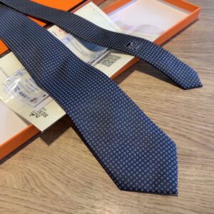 Alternative view of Hermes Tie 7 Faconnee New H Navy Blue For Men