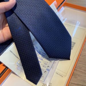 Alternative view of Hermes Tie 7 Faconnee New H Navy Blue For Men