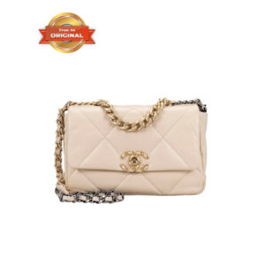 Chanel 19 Flap Bag Small Crossbody 10.2in/ 26cm Beige For Women