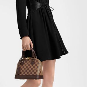 Alternative view of Louis Vuitton Alma BB Top Handle Bag 9.3in/ 23.5cm Damier Brown Gold Hardware For Women N41221