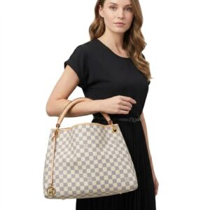 Alternative view of Louis Vuitton Artsy MM Tote Bag 16.1in/ 41cm Damier Azur Canvas Gold Hardware For Women N40253