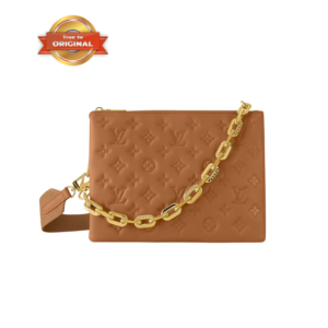 Louis Vuitton Coussin PM Shoulder Bag 10.2in/ 26cm Monogram Embossed Puffy Cream Gold Hardware For Women