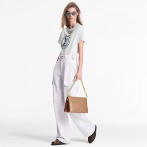 Alternative view of Louis Vuitton Coussin PM Shoulder Bag 10.2in/ 26cm Monogram Embossed Puffy Cream Gold Hardware For Women