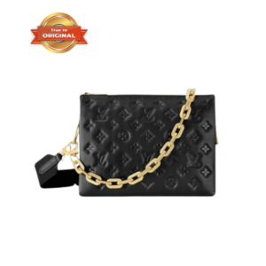 Louis Vuitton Coussin PM Shoulder Bag 10.2in/ 26cm Monogram Black Gold Hardware For Women