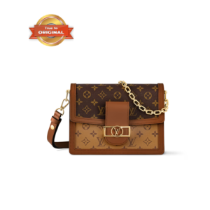 Louis Vuitton Dauphine MM Crossbody Bag 9.8in/ 25cm Monogram Canvas Gold Hardware For Women M45958